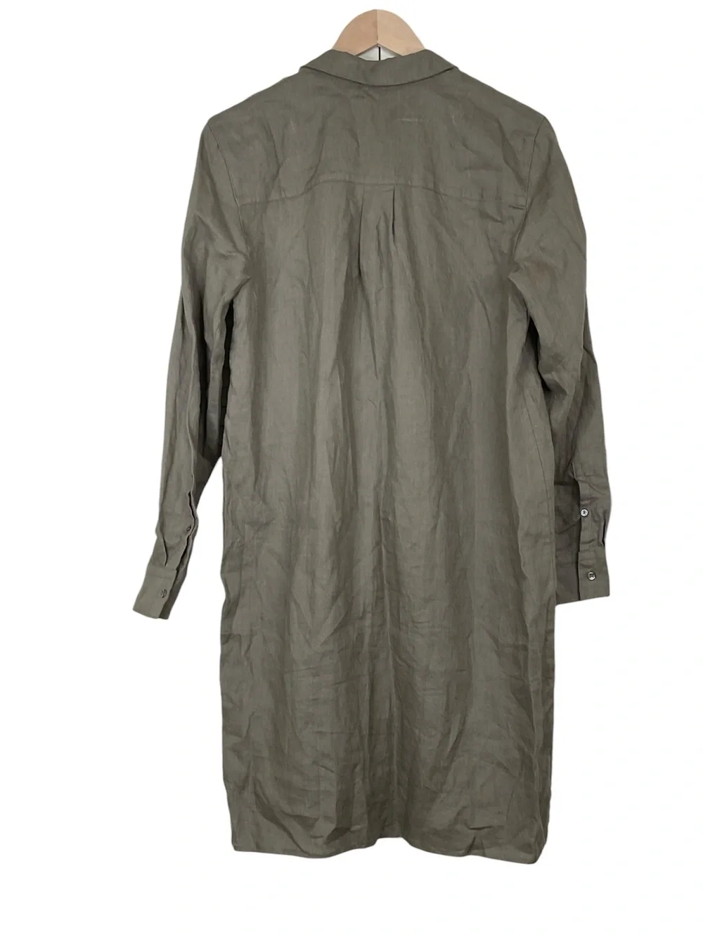 Standard James Perse Linen Button Front Dress Long Sleeve Size 2 (Medium)